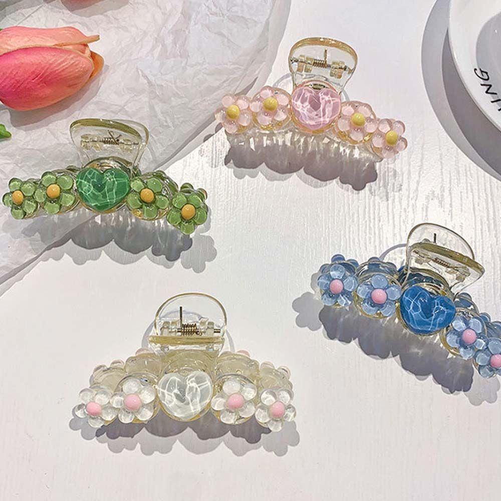 JARRED Kẹp Tóc Hình Trái Tim Màu Trong Suốt Bằng Acrylic Thời Trang Xuân Hè Xinh Xắn Cho Nữ