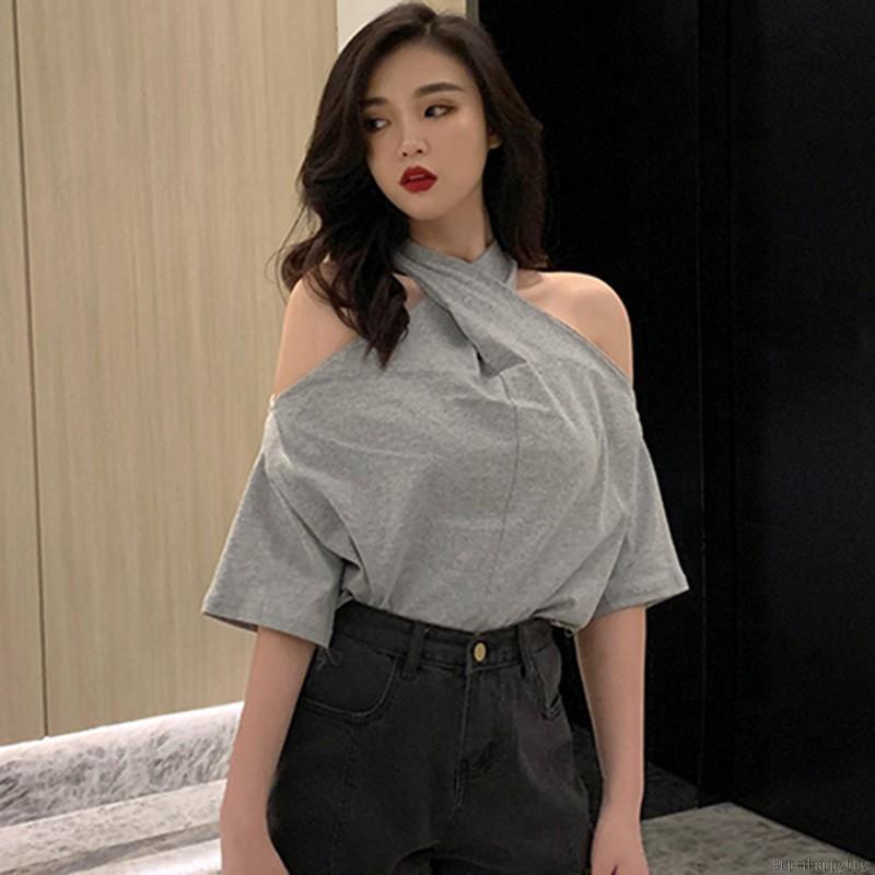 Áo trễ vai tay ngắn quyến rũ cho nữ