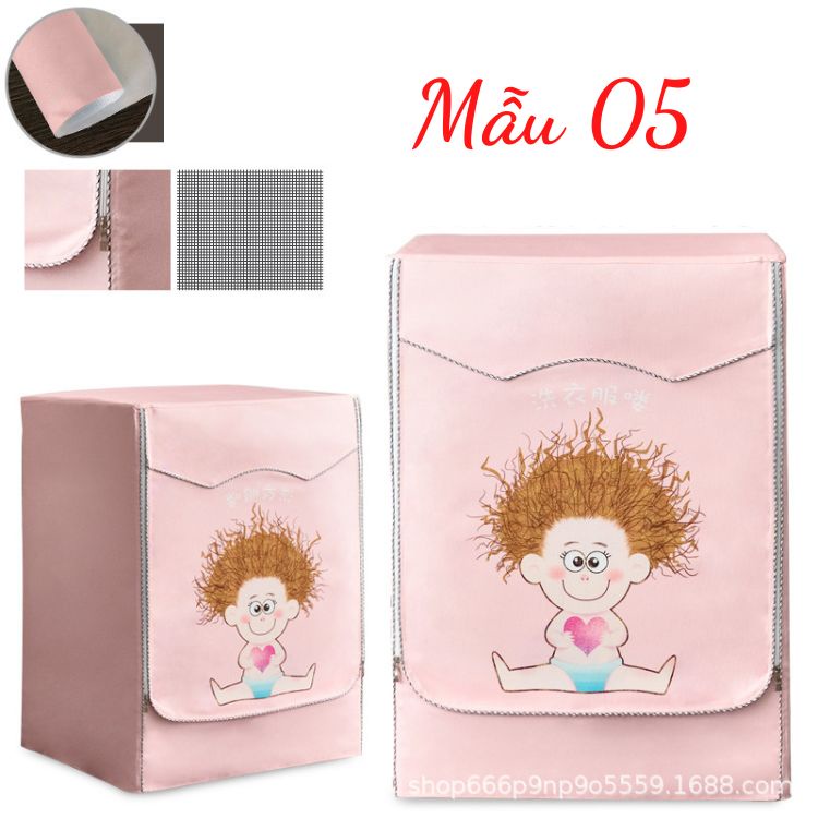 Vỏ bọc máy giặt cửa ngang, áo trùm vải bạt bền chống mưa nắng Dotina FL06