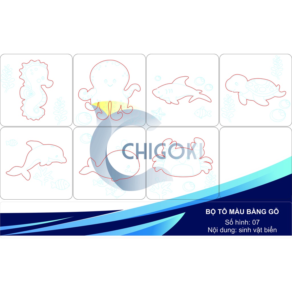 BỘ TRANH GỖ TÔ MÀU CHO CHO BÉ