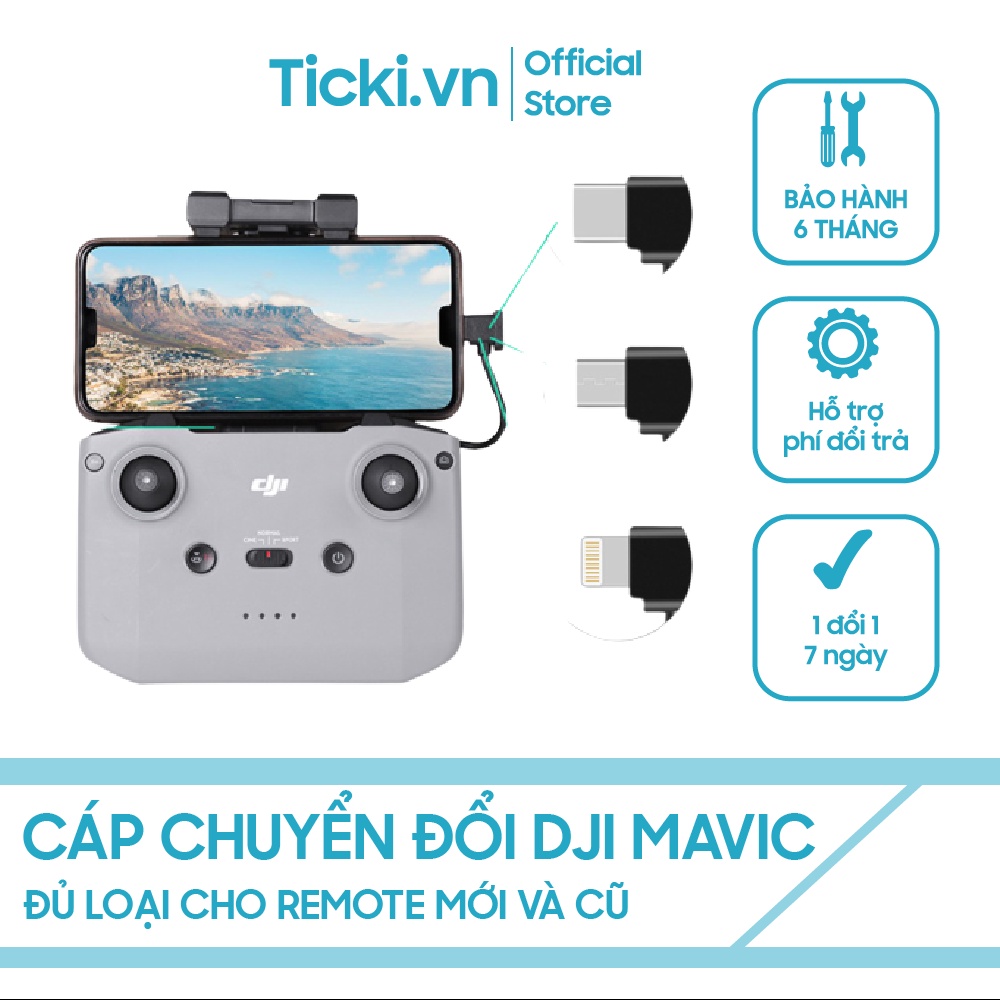 Cáp Chuyển Đổi Dữ Liệu Cổng Micro USB Sang Lighting DJI Mavic Otg Type C Micro Usb - Shop Ticki.vn Phân Phối Độc Quyền