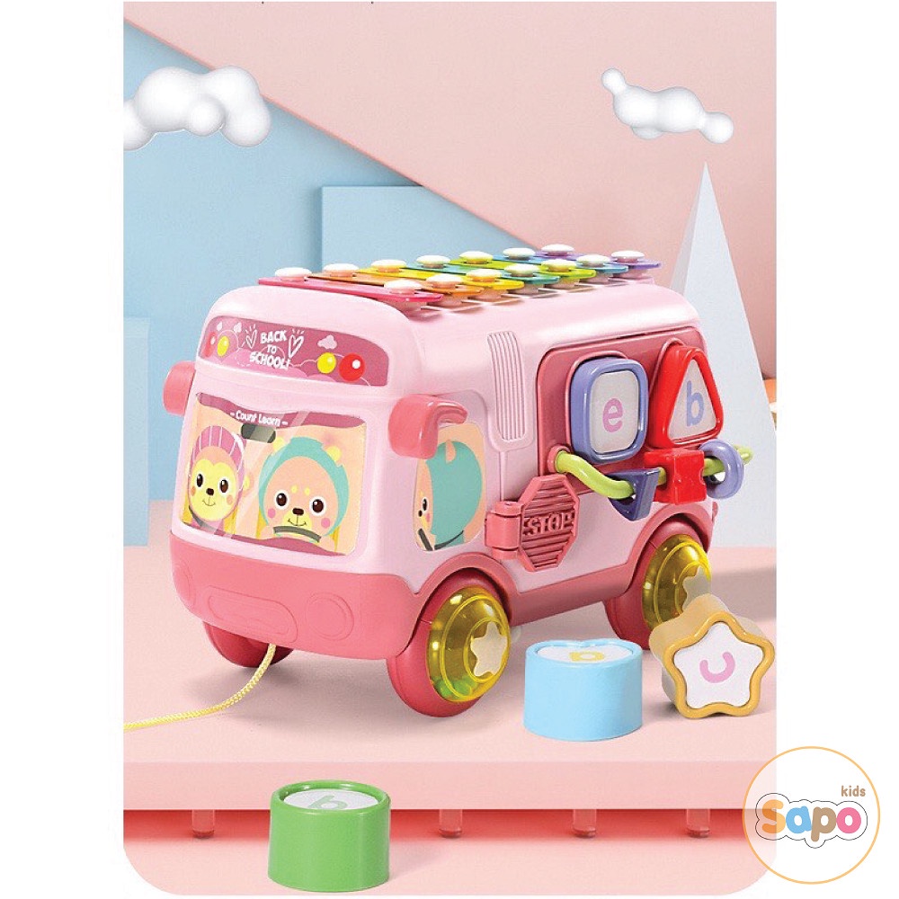 Đồ chơi cho bé,ô tô xe bus đồ chơi đa chức năng kích thích đa giác quan cho trẻ SAPO KIDS