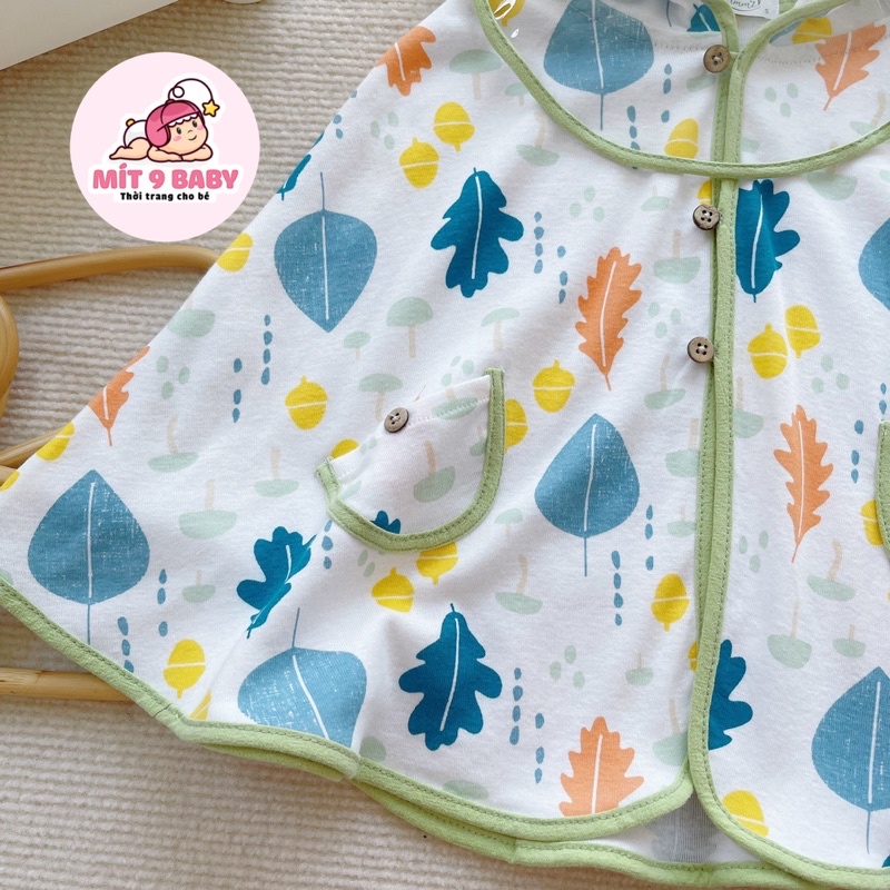 Áo choàng chống nắng, chống gió cho bé chất liệu cotton tặng kèm tấm chắn PVC có thể tháo rời