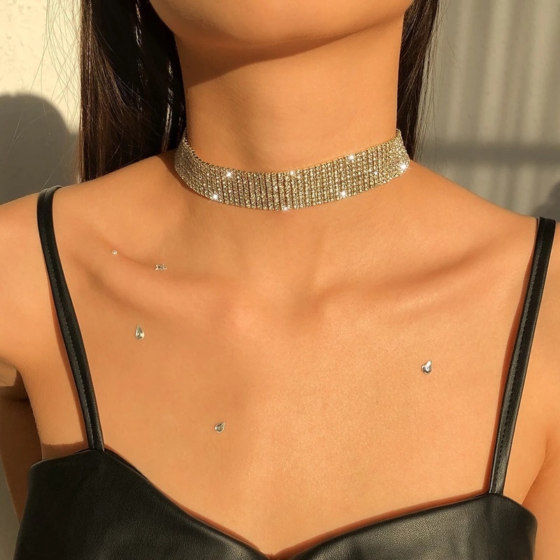 Vòng Cổ Choker Đính Đá Sang Trọng Cho Nữ