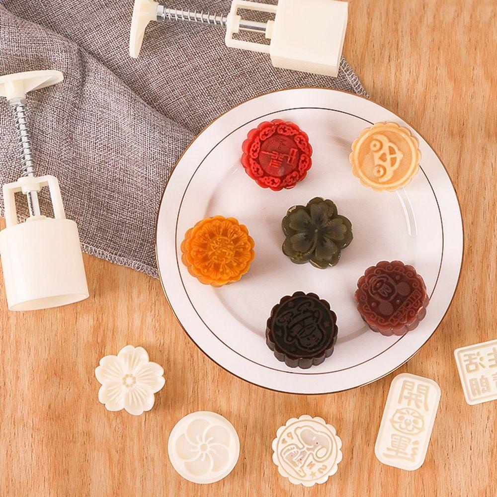 Bộ 8 Khuôn Làm Bánh Trung Thu / Bánh Trung Thu Hình Tròn Siêu Bền Tiện Dụng DIY