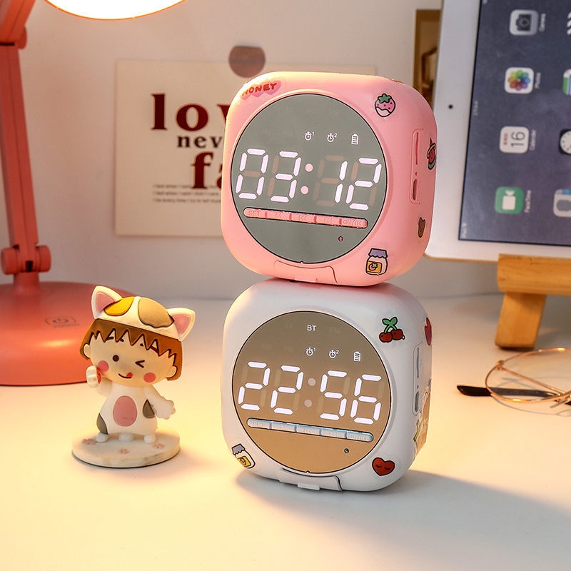 Loa Bluetooth không dây mini kiêm đồng hồ hoạt hình dễ thương đa năng