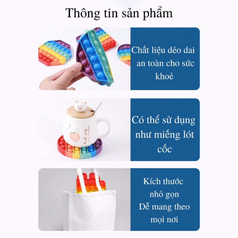 Pop it Giá Rẻ, Đồ Chơi Bóp Tay Xả Stress, Bóp Bong Bóng Nhiều Màu Sắc Giảm Căng Thẳng