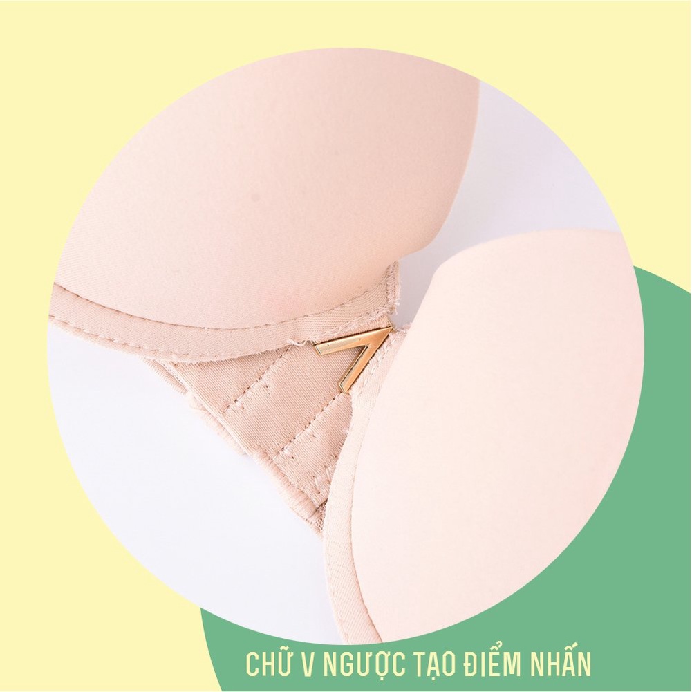 Áo Lót Nữ - Áo Ngực Mút Vừa Khoét Ngực Tạo Khe Chữ V Có Gọng Cúp Xéo Màu Trơn Nâng Ngực Tự Nhiên - A17