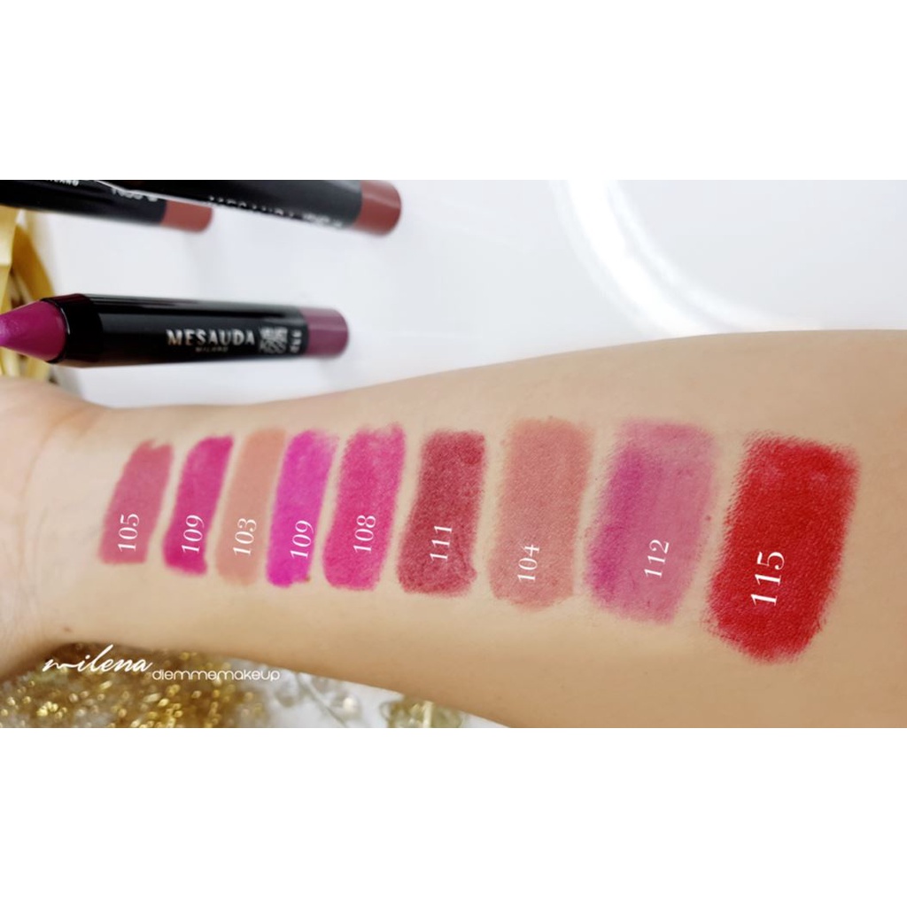 Son Bút Chì Lâu Trôi Mịn Môi MESAUDA Milano Velvet Kiss 3g