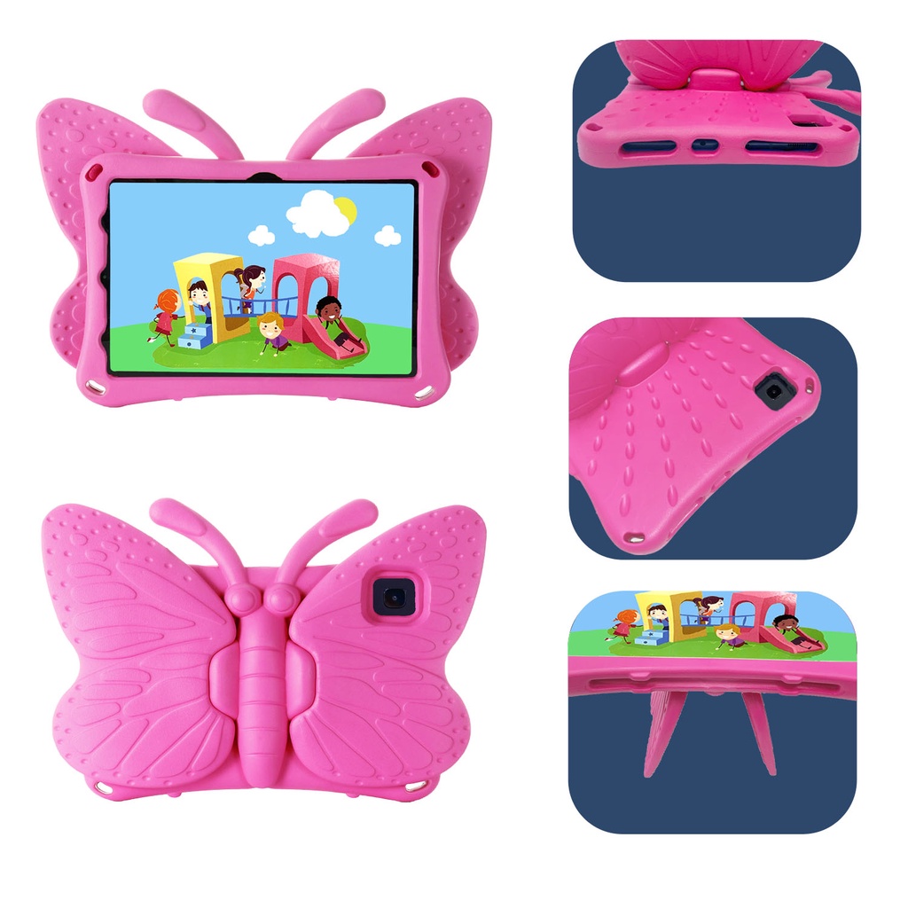 For Samsung Galaxy Tab A8 10.5 Inch 2021 SM-X200 SM-X205 Cute Kids Case Shockproof EVA Butterfly Bracket Tablet Protective Cover