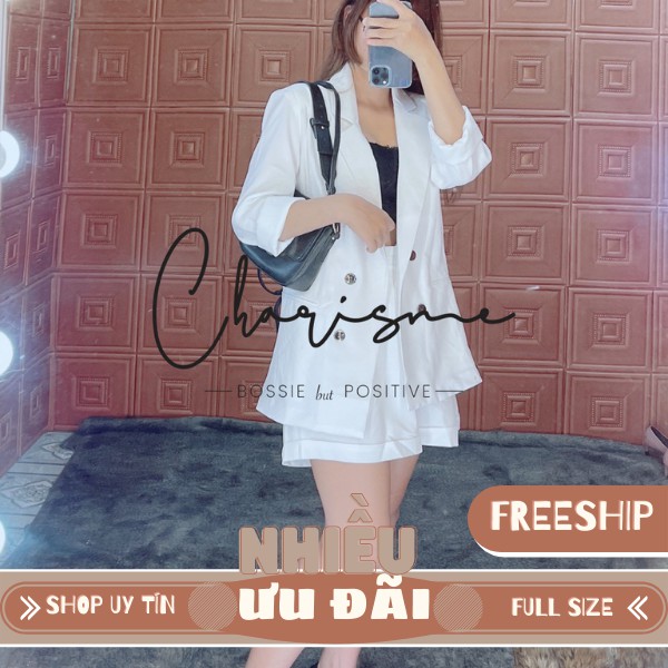 🔥 Suits Vest Blazer Cao Cấp Charisme Màu Trắng Ảnh Thật | Có size lớn | May size theo yêu cầu