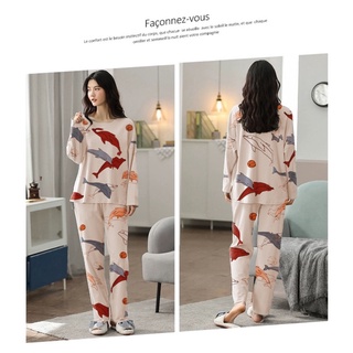 bộ thun dài big size hình kem cá heo mặc nhà big size 5Xl 80-95kg