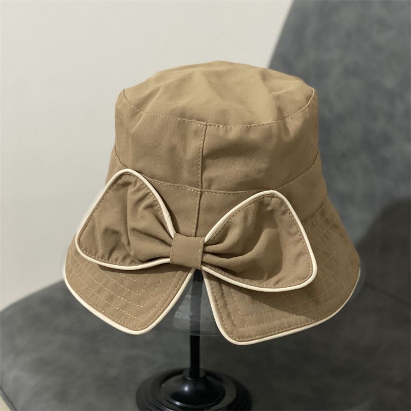 Nón  Vải Chống Nắng Đi Biển Nơ To Viền Chỉ