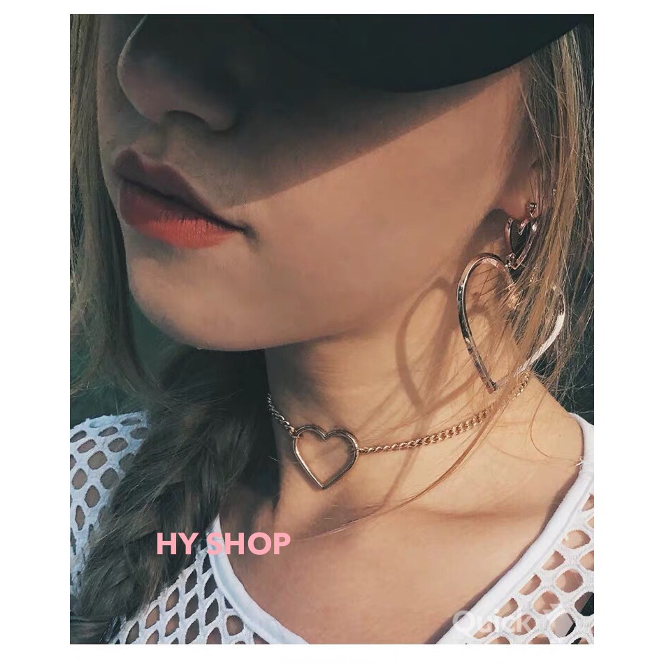 Vòng choker trái tim - Vòng cổ chocker trái tim 1 layer