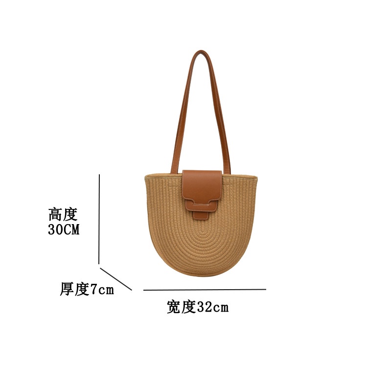 Túi Xách Đeo Vai Đan Cói Hình Tròn Thời Trang Mùa Hè Hàn Quốc Dành Cho Nữ