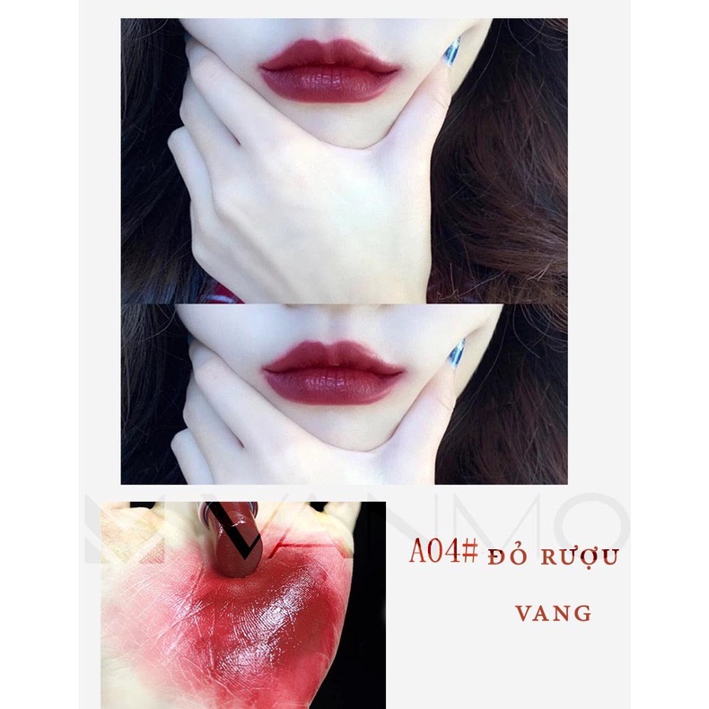 Son Nhung Lì HLLR Tông Màu Đậm Chất Nhung Mịn Không Khô Môi Bền Màu Lâu Trôi 8 Tông Màu Tươi Trẻ HOT