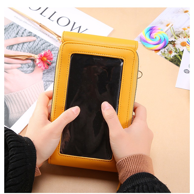 Ví nữ đựng điện thoại hai khóa kéo  thời trang BAG U DF195