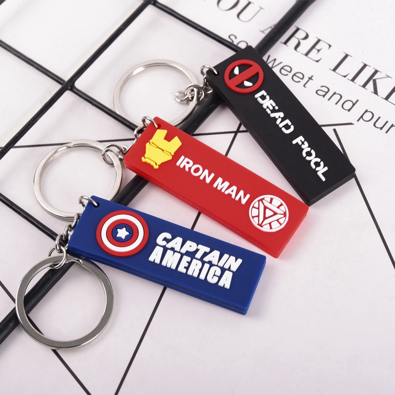 Móc khóa hình Captain America bằng da PU độc đáo