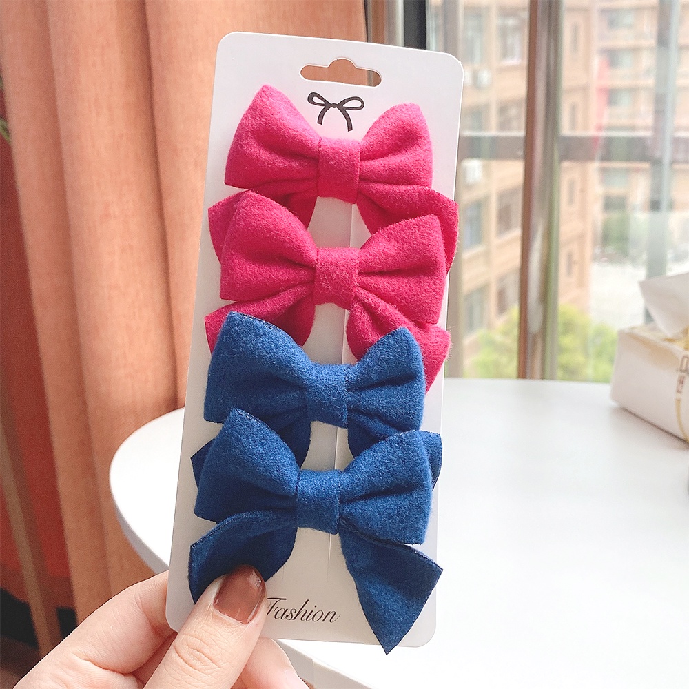 KIDSBOWS Set 4 kẹp tóc hình nơ KIDSBOWS xinh xắn dành cho bé gái