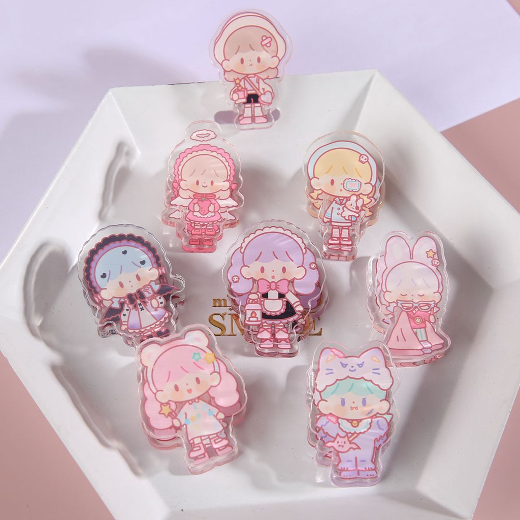 Kẹp Giấy Dán Ghi Chú / Sổ Tay Zhuo Dawang Bằng Acrylic In Họa Tiết Hoạt Hình Dễ Thương