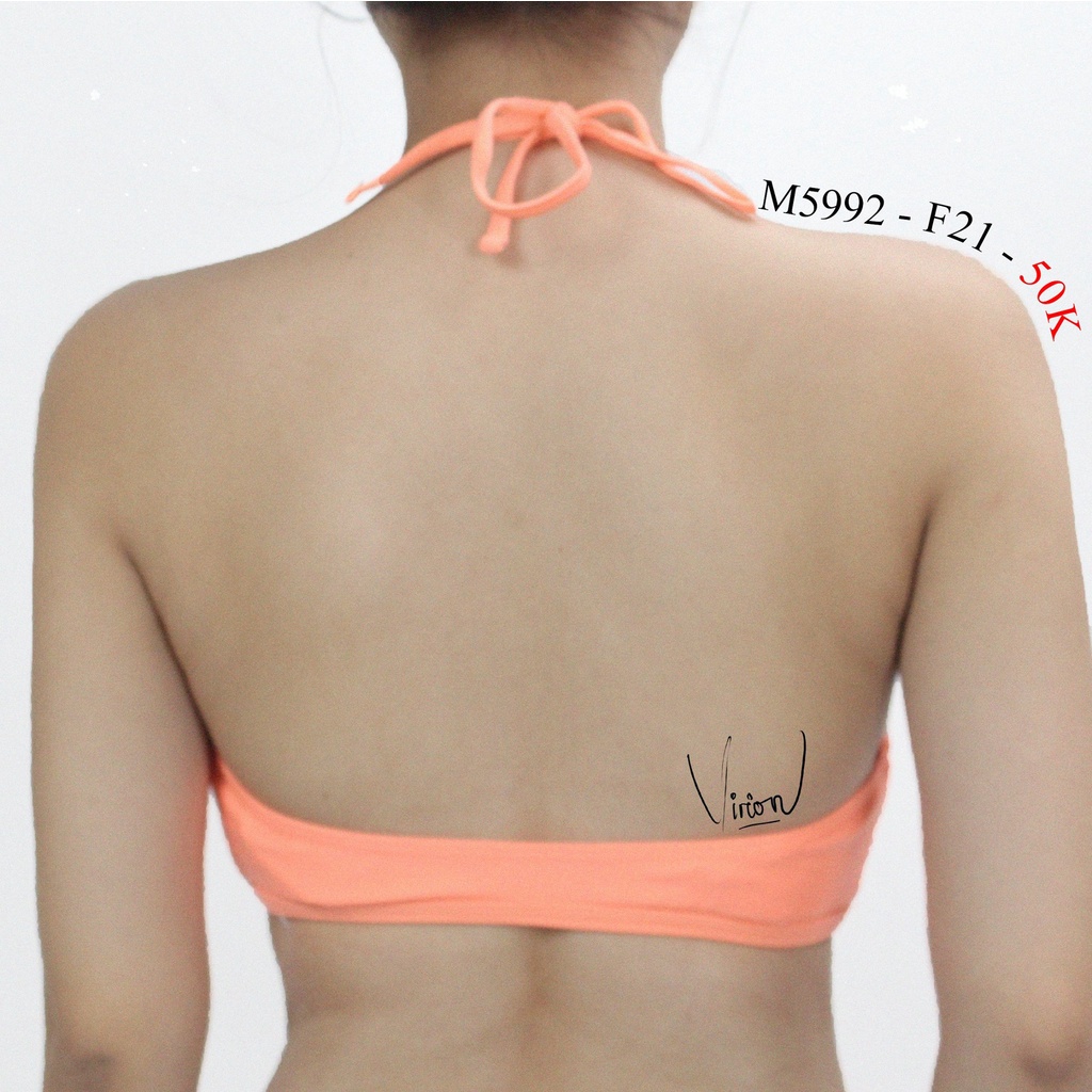 P5992 - Áo bikini khoét ngực F21 cột dây, phối viền