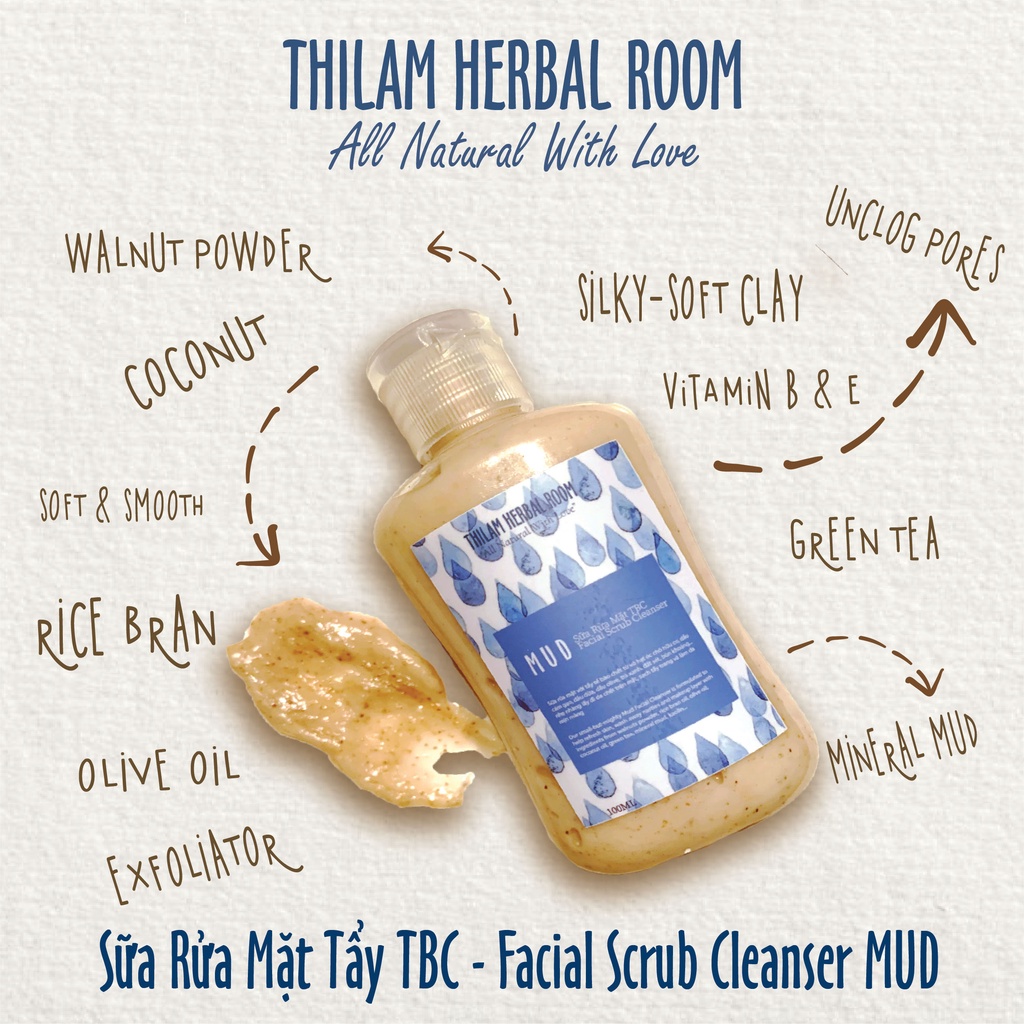 Sữa rửa mặt bùn hạt mịn TBC/Facial Scrub Cleanser - Mud | BigBuy360 - bigbuy360.vn