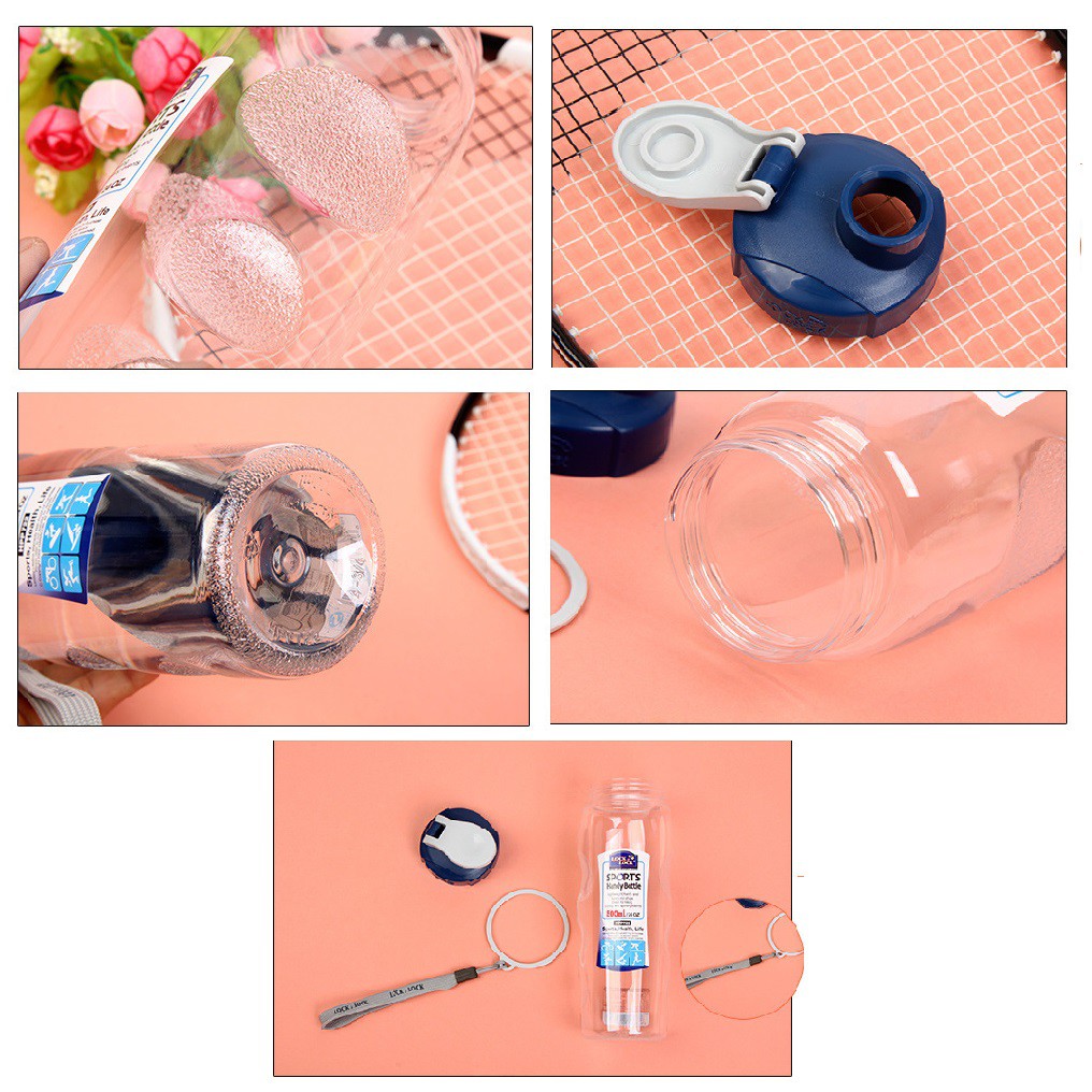 Bình nước thể thao nhựa Tritan Lock&amp;Lock Handy Bottle trong suốt