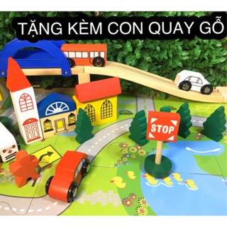 ĐỒ CHƠI XẾP HÌNH ĐƯỜNG RAY OTO - ĐỒ CHƠI GỖ AN TOÀN - SIÊU ĐẸP