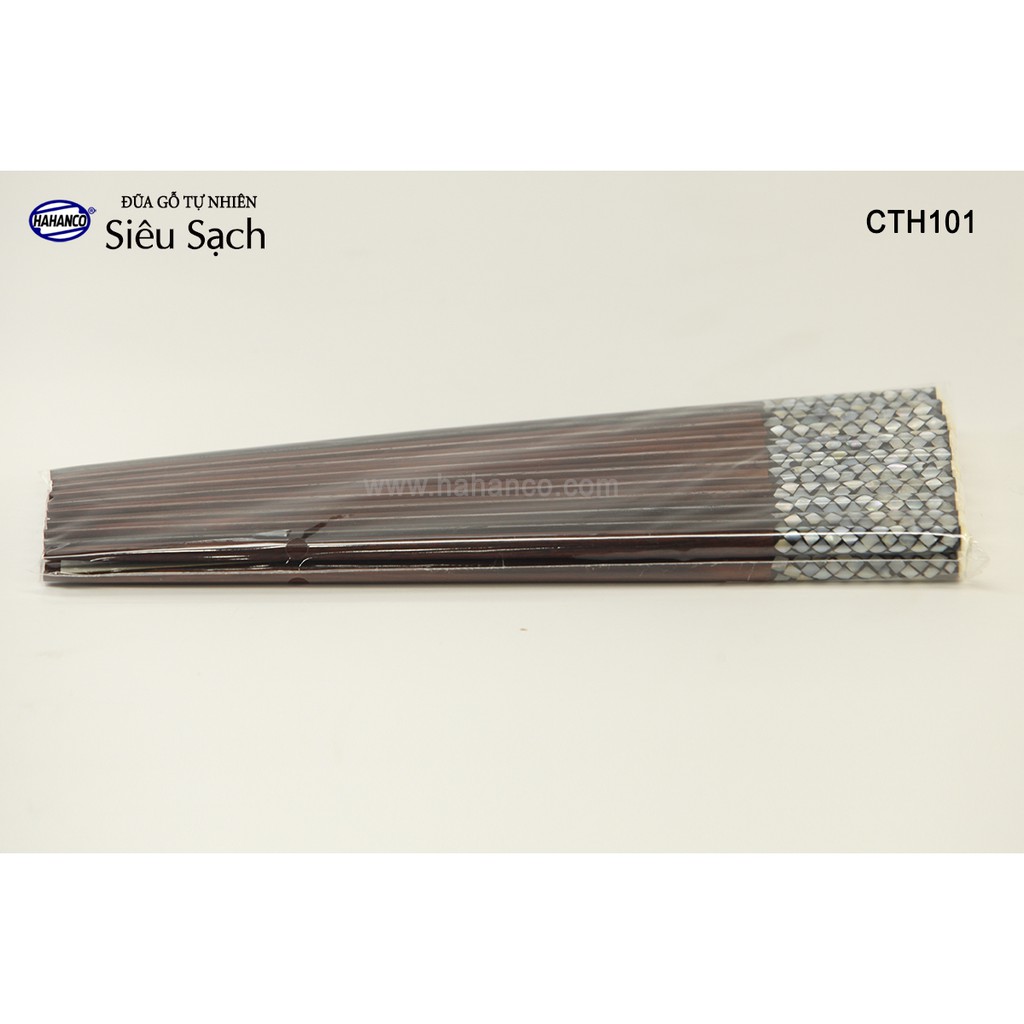 Đũa gỗ Trắc Việt Nam đầu cẩm xà cừ đẹp (10 đôi/hộp) CTH101 - Chopstick of HAHANCO