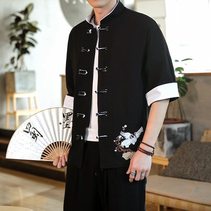 Áo Khoác cardigan Họa Tiết Thêu Phong Cách Trung Hoa Thời Trang Cho Nam