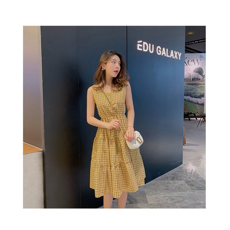 Đầm caro trẻ trung dáng xòe SP.01507