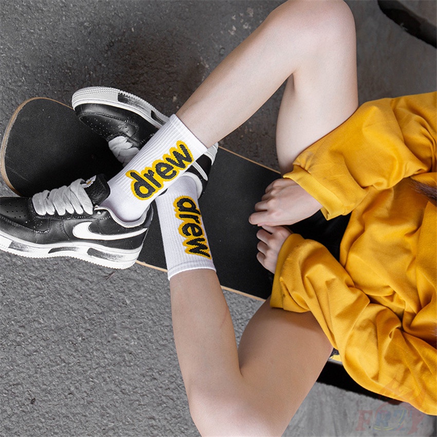 ❀ Vớ Nhà Drew ❀ 1 Đôi Tất Ngắn Thời Trang Hip Hop Đường Phố Unisex