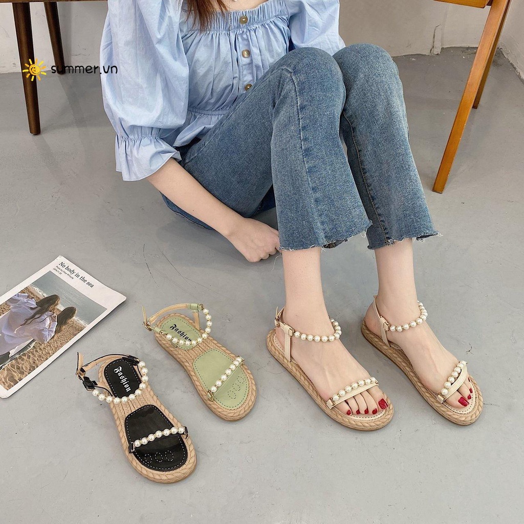Giày Sandal Đế Bằng Thiết Kế Mới Thời Trang Mùa Hè Dành Cho Nữ 2022