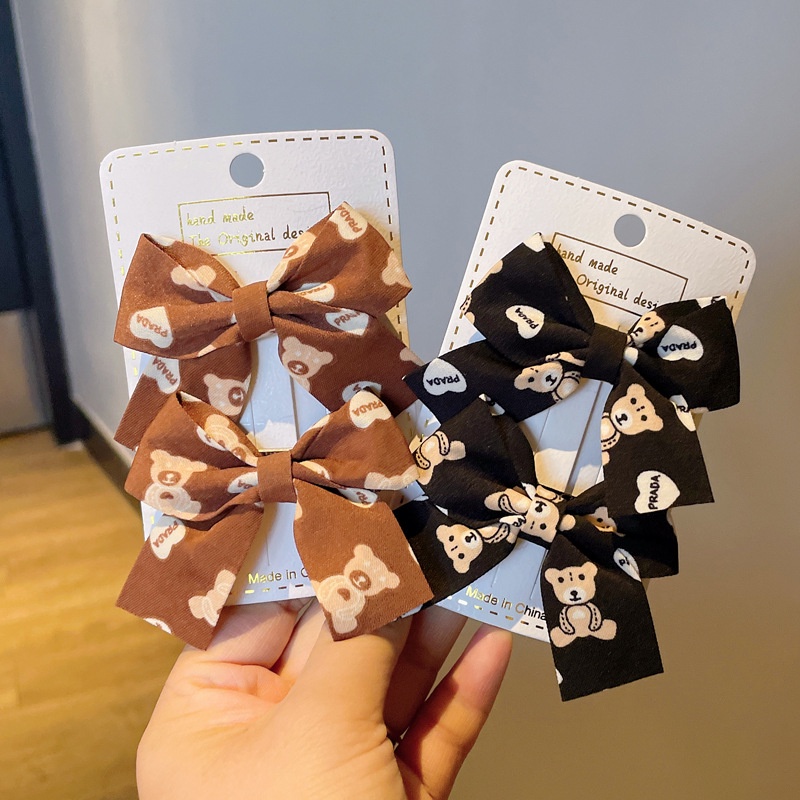 Set 2 Kẹp Tóc Nơ Dễ Thương Dành Cho Nữ