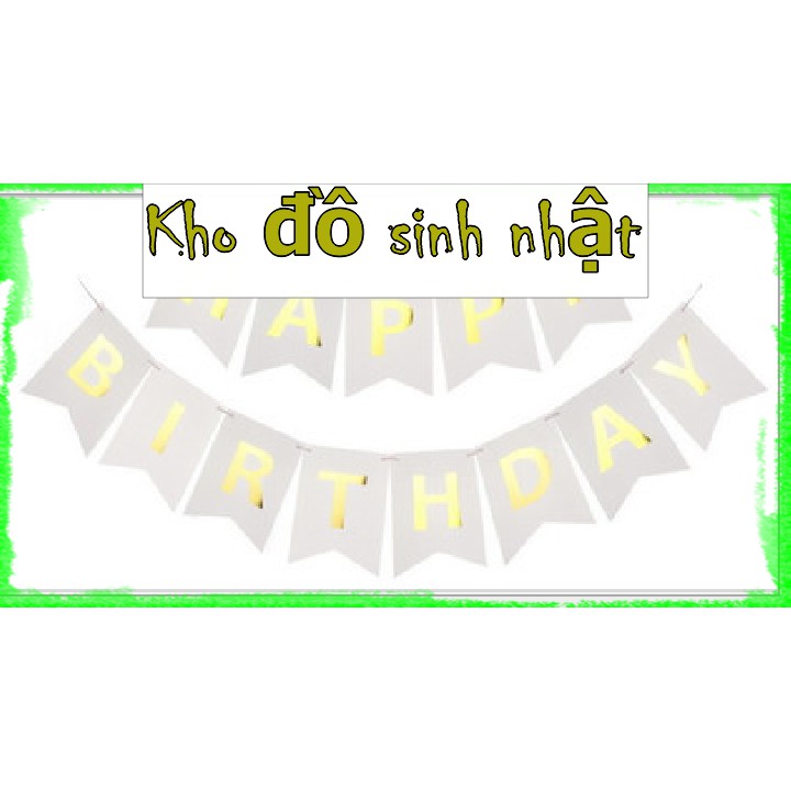 Dây treo chữ HAPPY BIRTHDAY ánh kim trang trí sinh nhật - dài 3M, trang trí tiệc