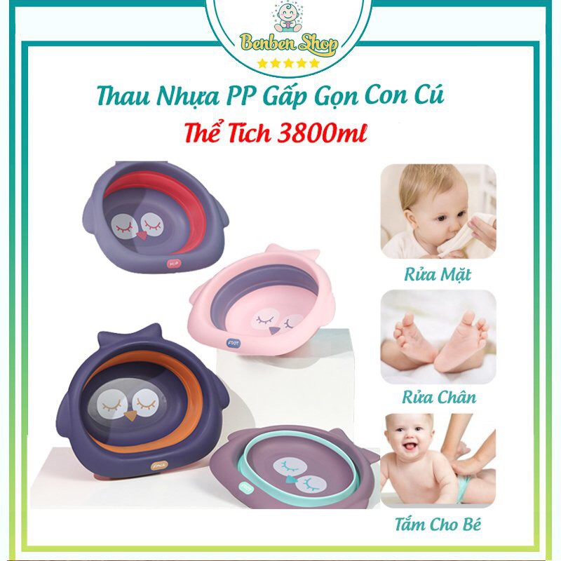 Chậu rửa mặt gấp gọn cho bé cao cấp, cho trẻ sơ sinh size 38x33x10.5cm