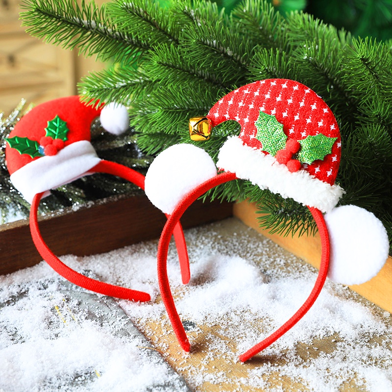 Băng đô Giáng Sinh họa tiết lấp lánh Baby-S, Băng đô Noel sừng tuần lộc đơn giản phù hợp mọi lứa tuổi – SNOEL016