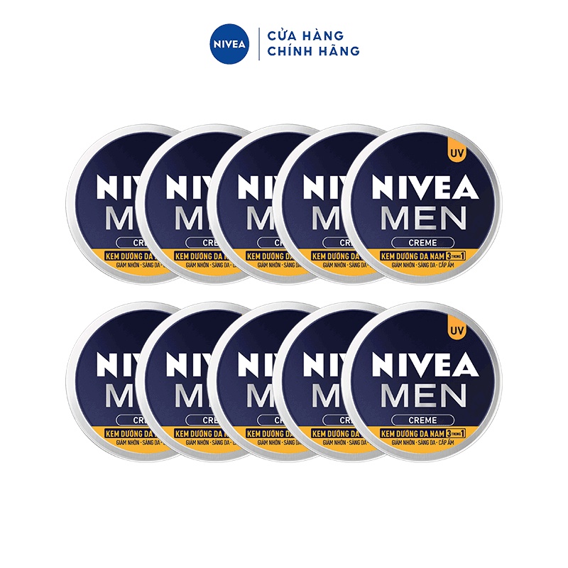 Bộ 10 Kem dưỡng da nam Nivea Men Creme 3 trong 1 30ml/ hộp - 83923