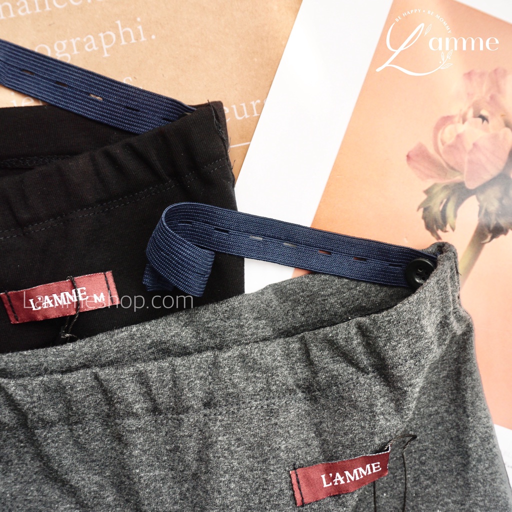 Quần bầu Legging thu đông chất liệu cotton dày có 2 loại cạp chun và cạp chéo By LAMME