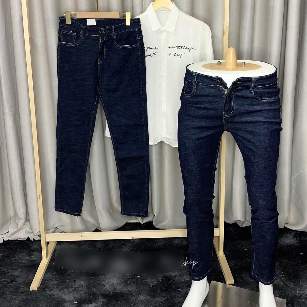 Quần jean nam xanh trơn chất bò cao cấp co dãn 4 chiều đẹp from dáng skinny mẫu mới thời trang cao cấp beautiulgilr T63