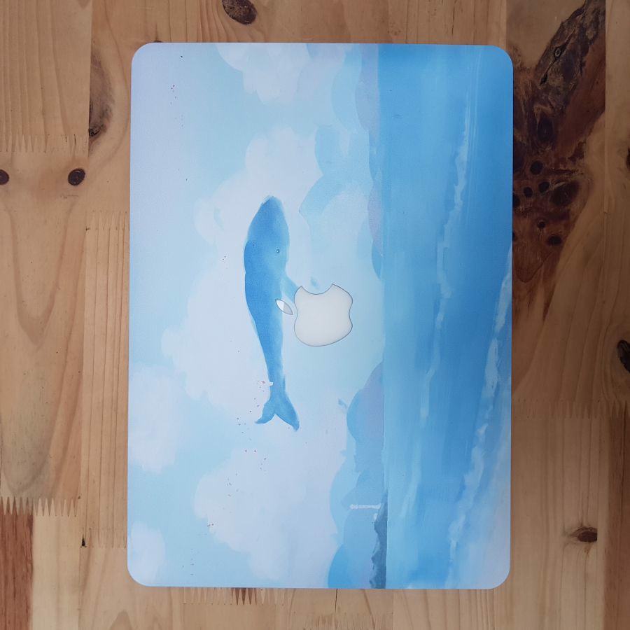 Ốp Macbook in hình Cá Voi (tặng kèm nút chống bụi + chống gãy dây sạc)