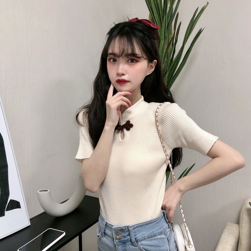 Áo nữ tay ngắn form ôm thanh lịch thời trang