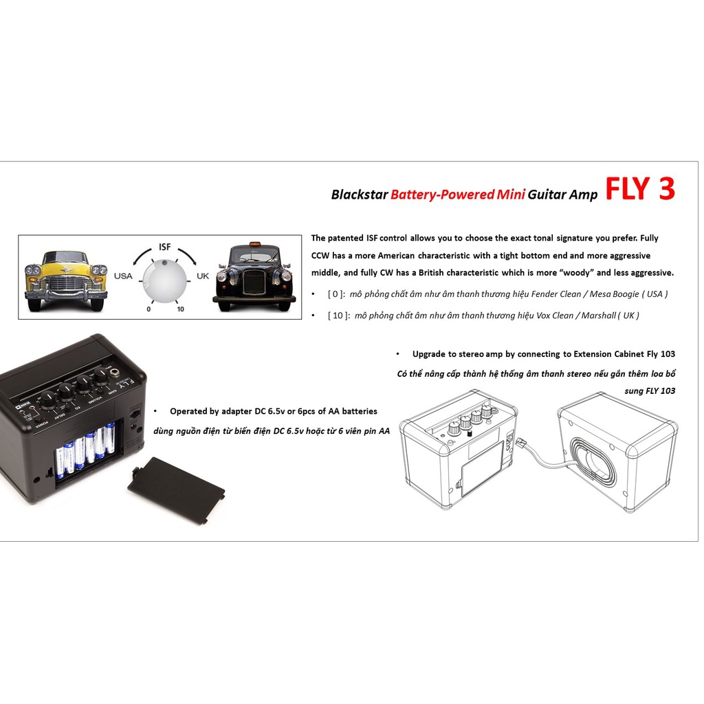 Loa guitar điện mini amp Blackstar FLY 3 Black