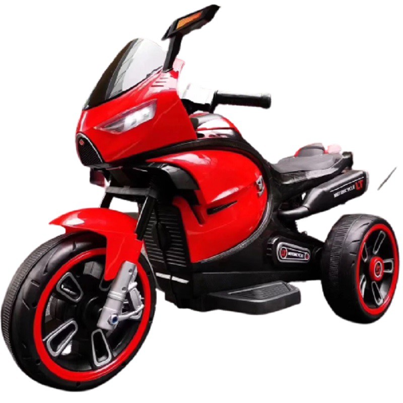 Xe máy điện 3 bánh LT-618 mô tô điện đạp ga cho bé 2 động cơ tự lái (Đỏ-Trắng-Xanh)