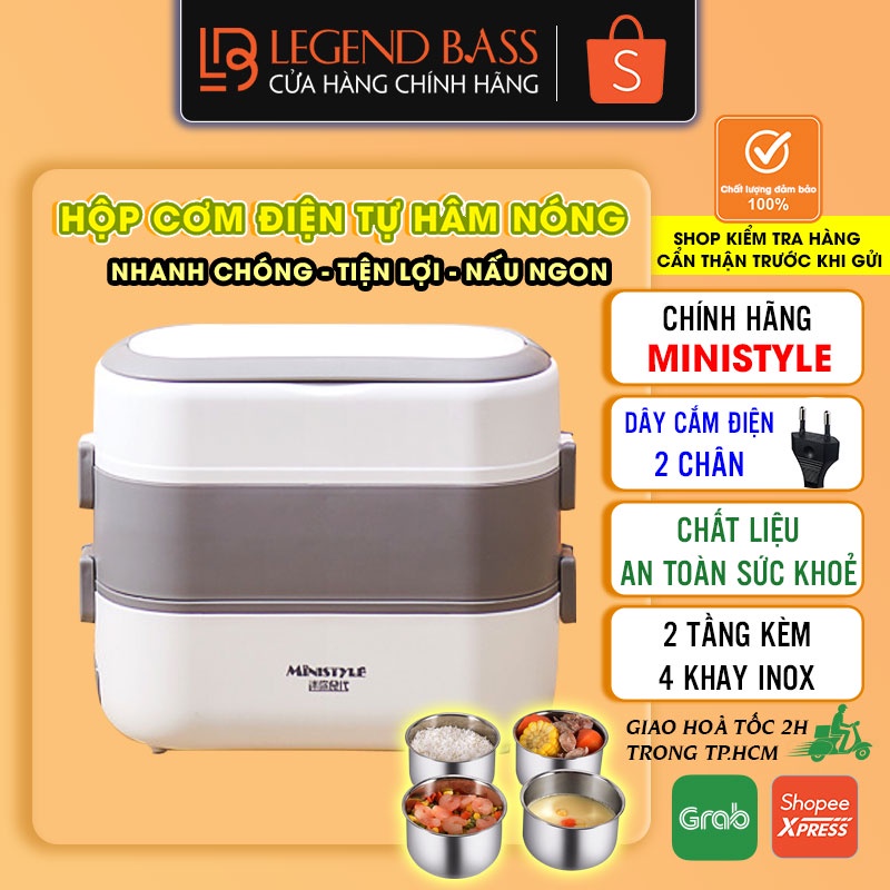 Hàng Cao CấpHộp Cơm Cắm Điện MINYSTYLECắm Điện 2 Tầng,4 Bát Inox,Giữ Nhiệt,Hâm Nóng,Nấu Chín Thức ĂnBH 12 Tháng