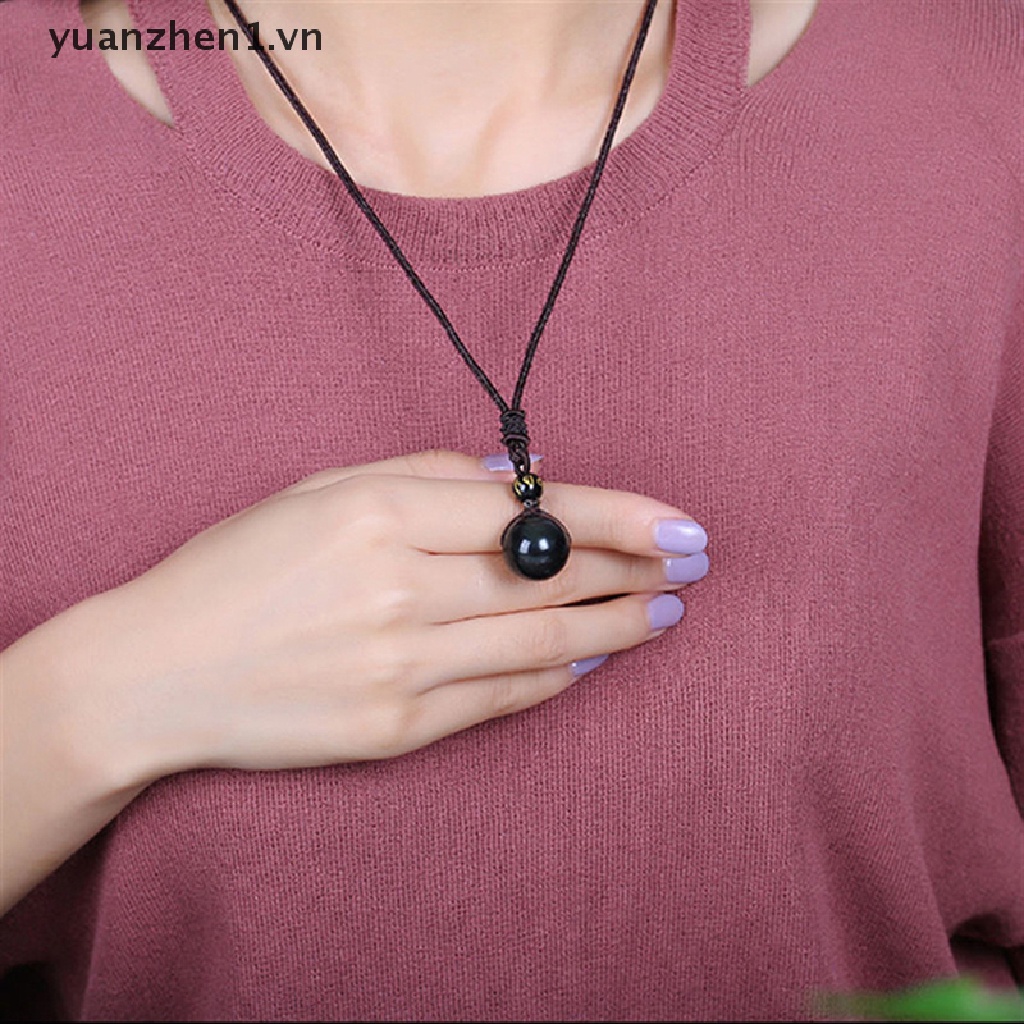 Vòng cổ Mặt Đá Obsidian Tự Nhiên Độc Đáo