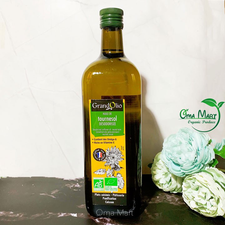 Dầu hướng dương hữu cơ ép lạnh Grand Olio 1lit