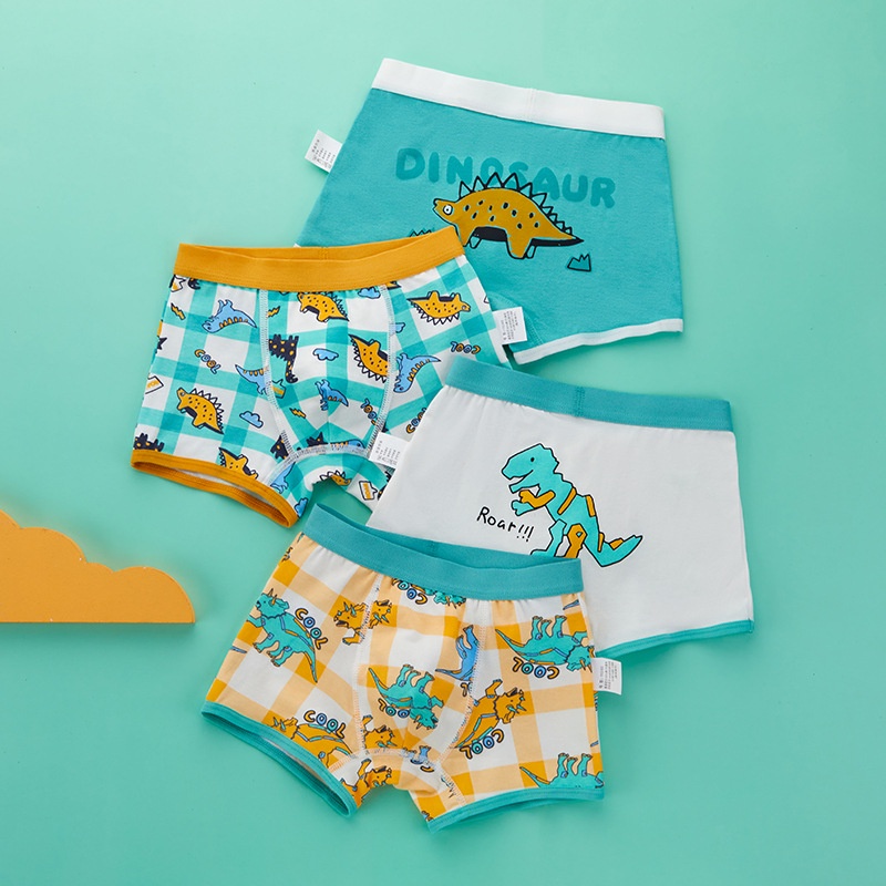 Quần Lót Boxer Chất Liệu Cotton Co Giãn Thời Trang Dành Cho Bé Trai