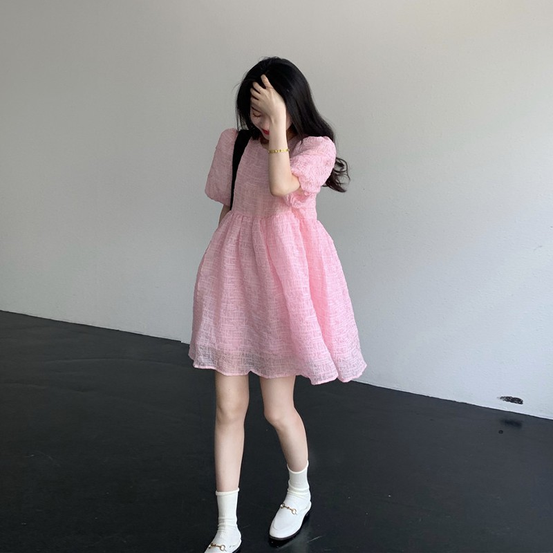 sẵn JANE'S Đầm babydoll Pinky xoè bồng bềnh cực xinh voan cánh hoa anh đào C047 3 ảnh thật cuối