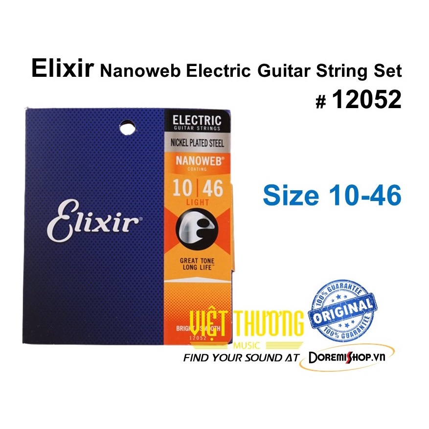 Bộ dây đàn guitar điện chống gỉ chính hãng Elixir - nhập khẩu trực tiếp từ Mỹ